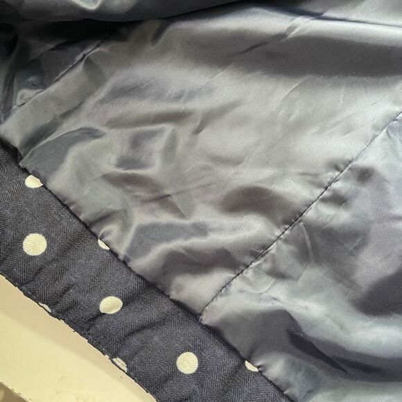 Christopher & Banks Womens Polka Dots Button Down Ruffle Blazer Jacket Black PM - Picture 5 of 9